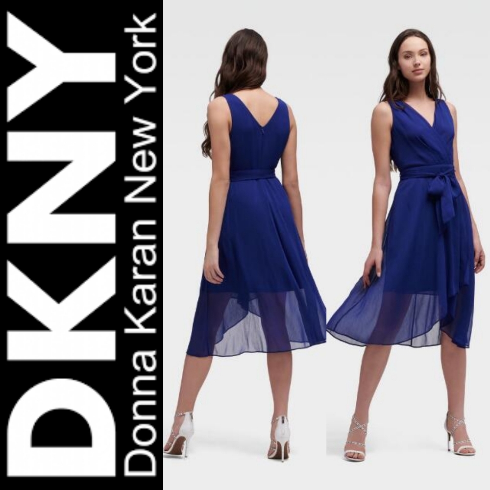 Donna Karan New York V-NECK WRAP DRESS, size 4